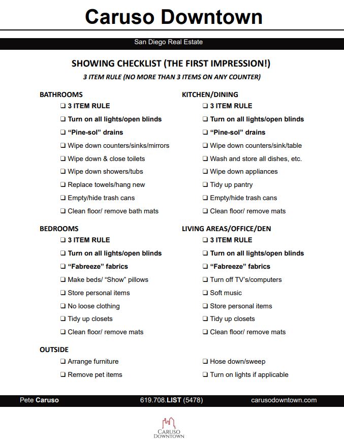 Showing Checklist