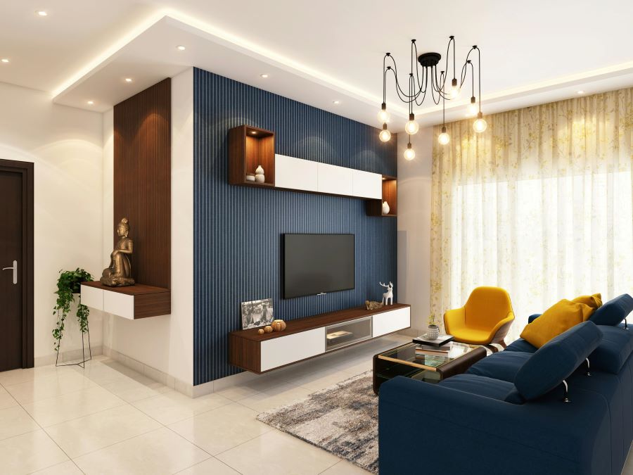 Blue living room Pexels