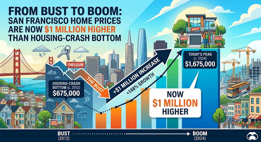 From Bust to Boom: San Francisco Home Prices Are Now $1 Million Higher Than Housing-Crash Bottom