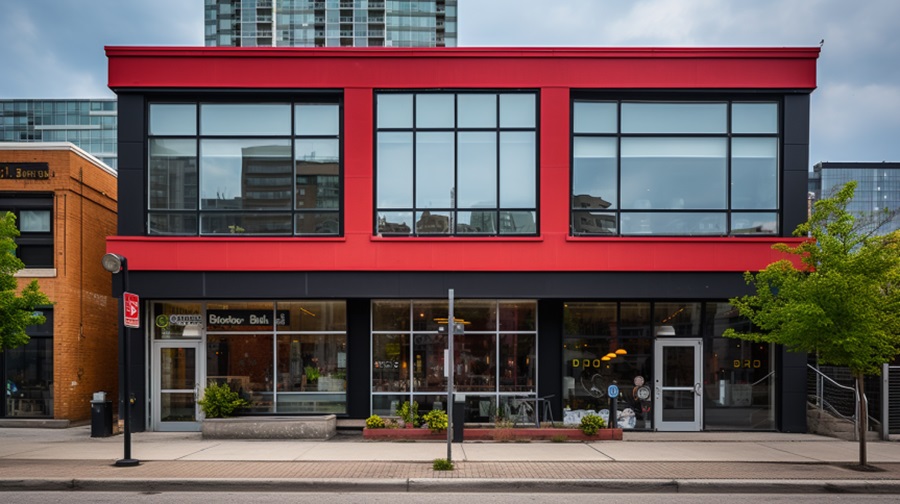 Toronto Commercial Property Red Facade