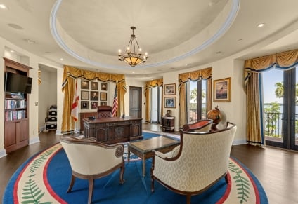 $18.9 Million Iconic Lakefront Mision Lago Estate with Oval Office Replica Now Available