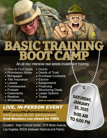 Real Estate Investing Boot Camp Returns April 25th