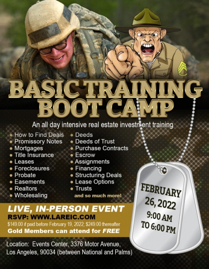 Real Estate Investing Basic Training Boot Camp