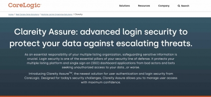 CoreLogic Unveils Clareity Assure for Advanced MLS Security featuring Adaptive Authentication